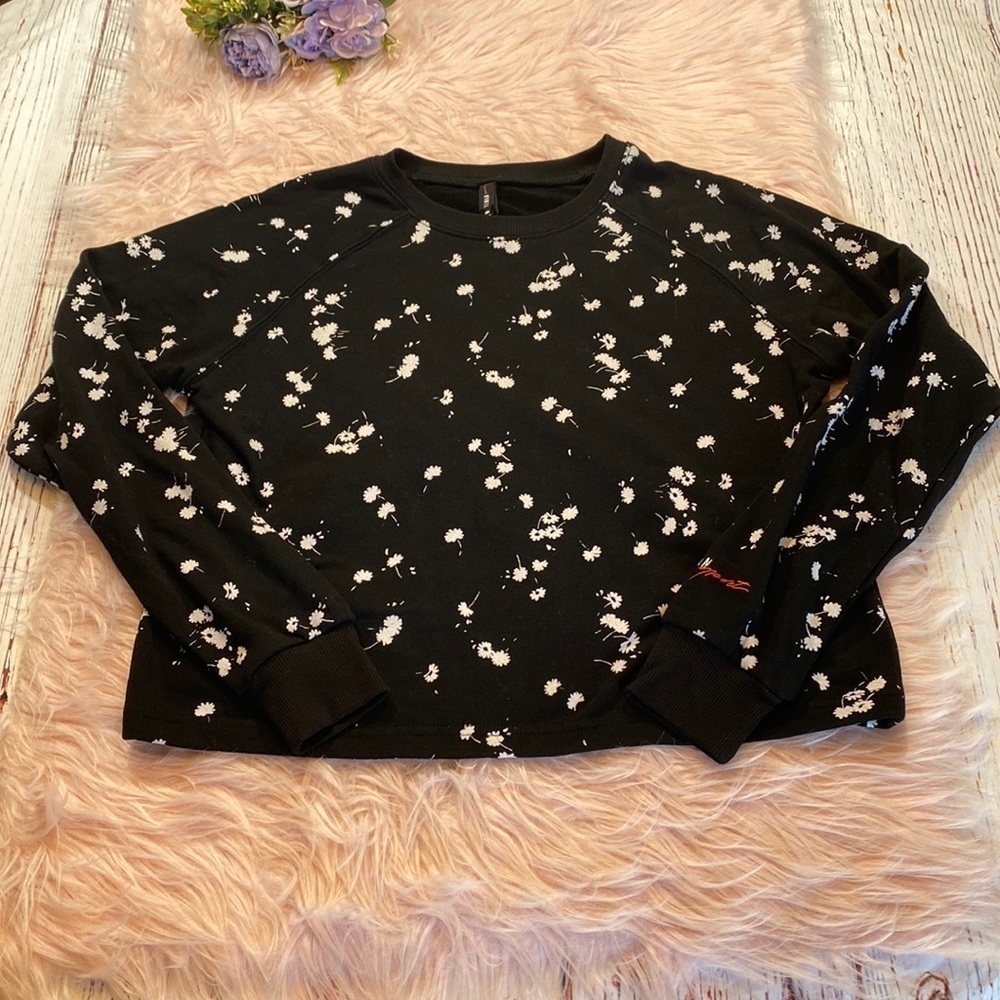 Adam Selman Sport Floral Boxy Pullover Sweatshirt sz XS